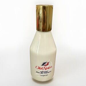 Vtg Old Spice Cologne Bottle Full Milk Glass